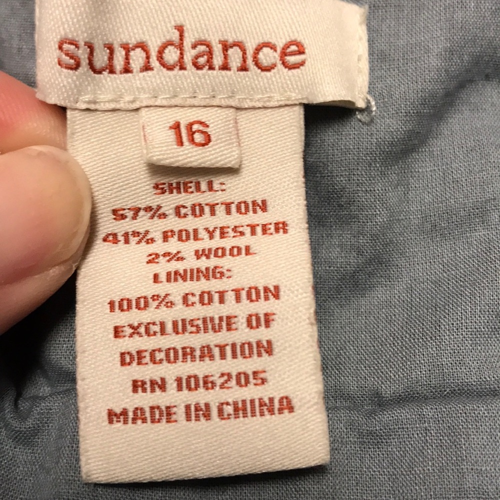 Sundance Blue & Purple Plaid Crochet Trim Dress 16 - Picture 3 of 5